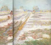 Vincent Van Gogh Landscape with Snow (nn04) oil on canvas